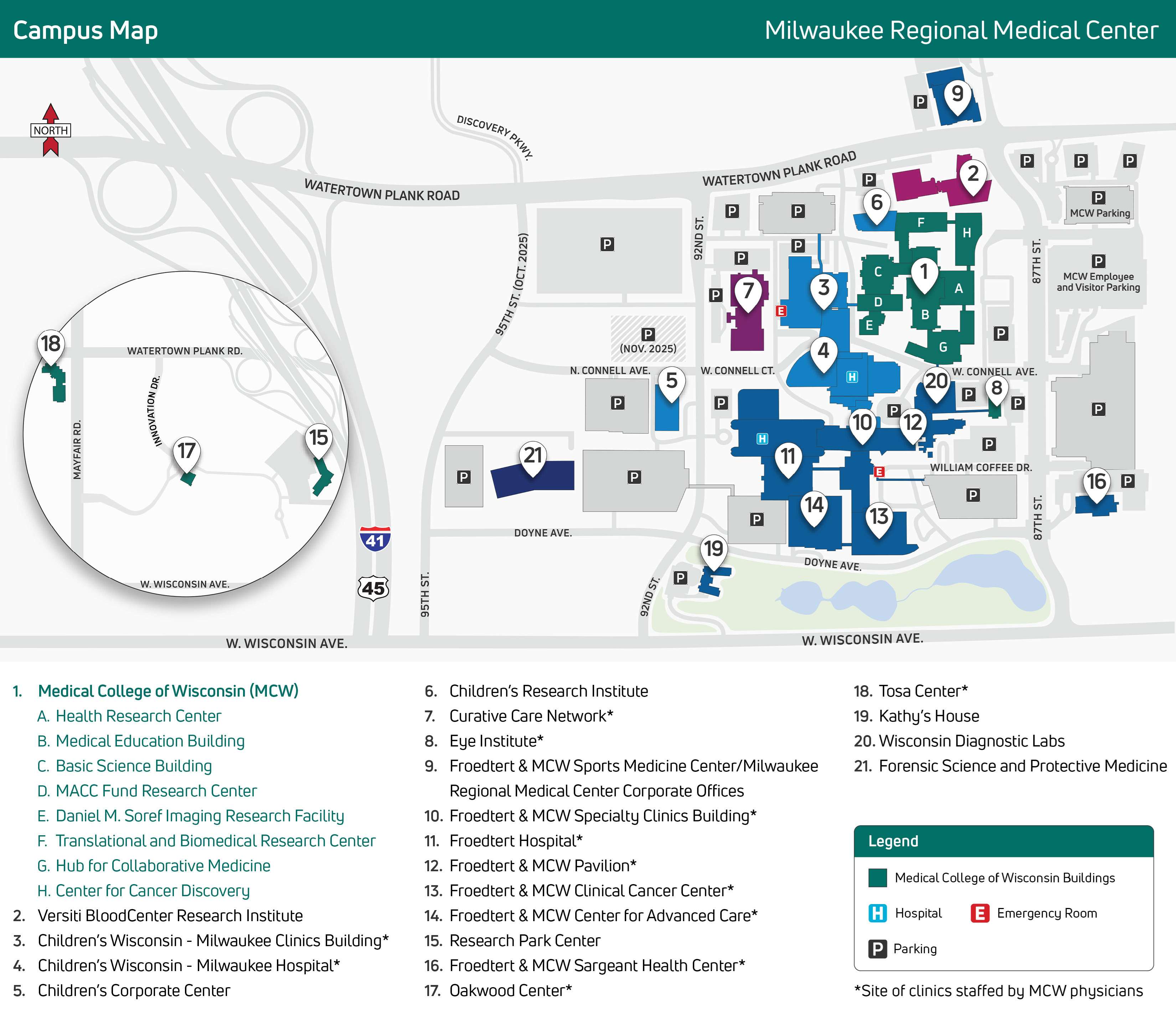 MCW Campus Map | Fall 2025