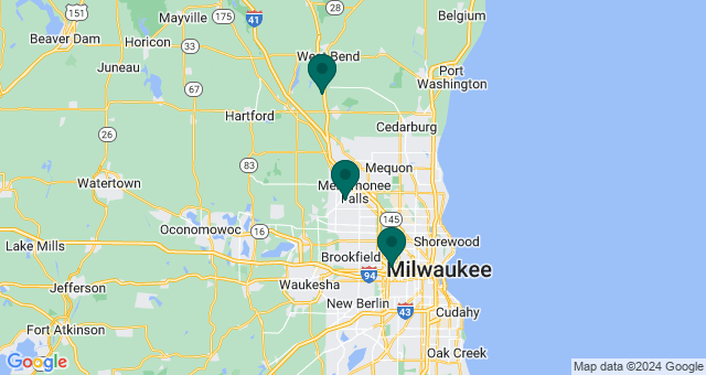 map of clinics' locations