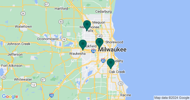 map of clinics' locations