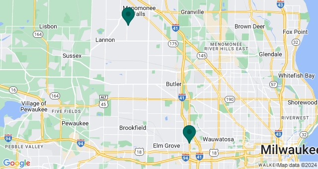 map of clinics' locations