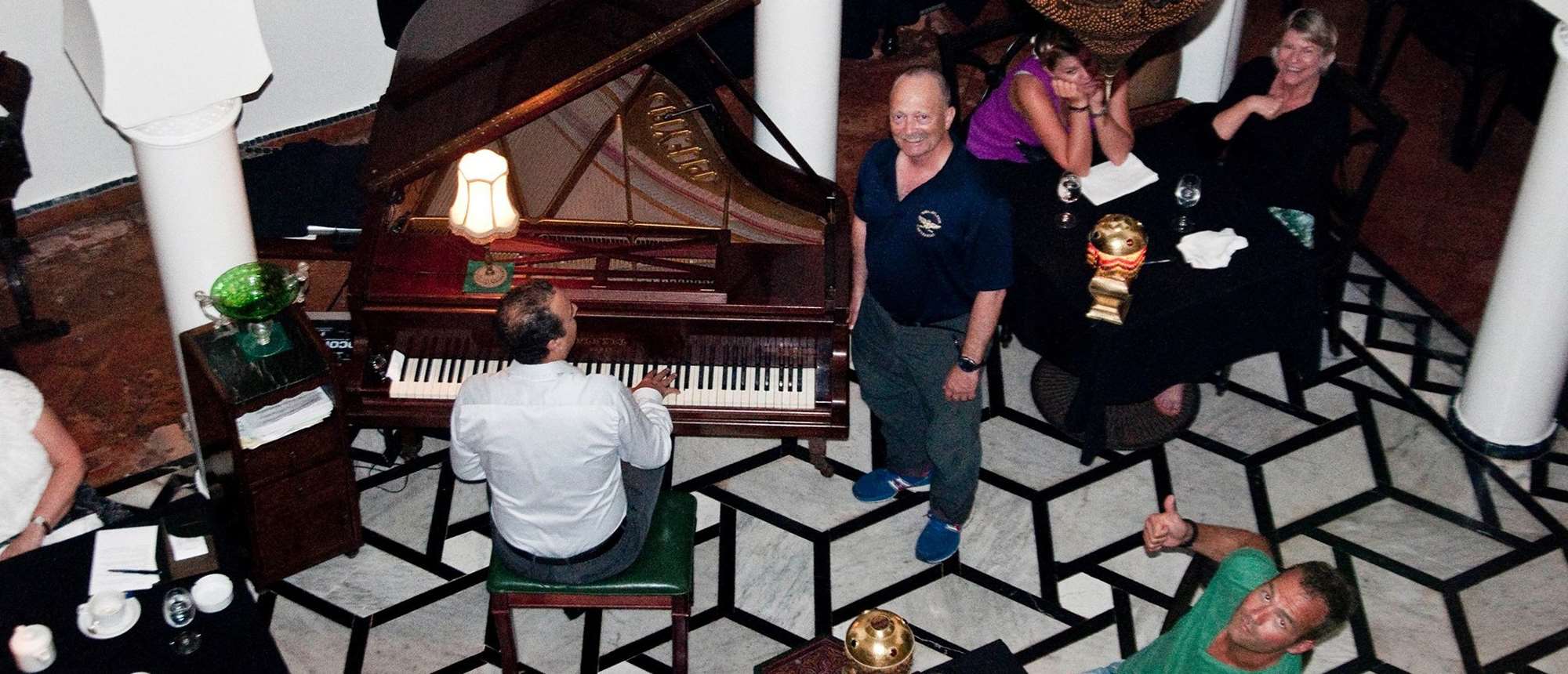 Dr. Joshua Lieberman at Rick's Cafe in Casablanca, Morocco