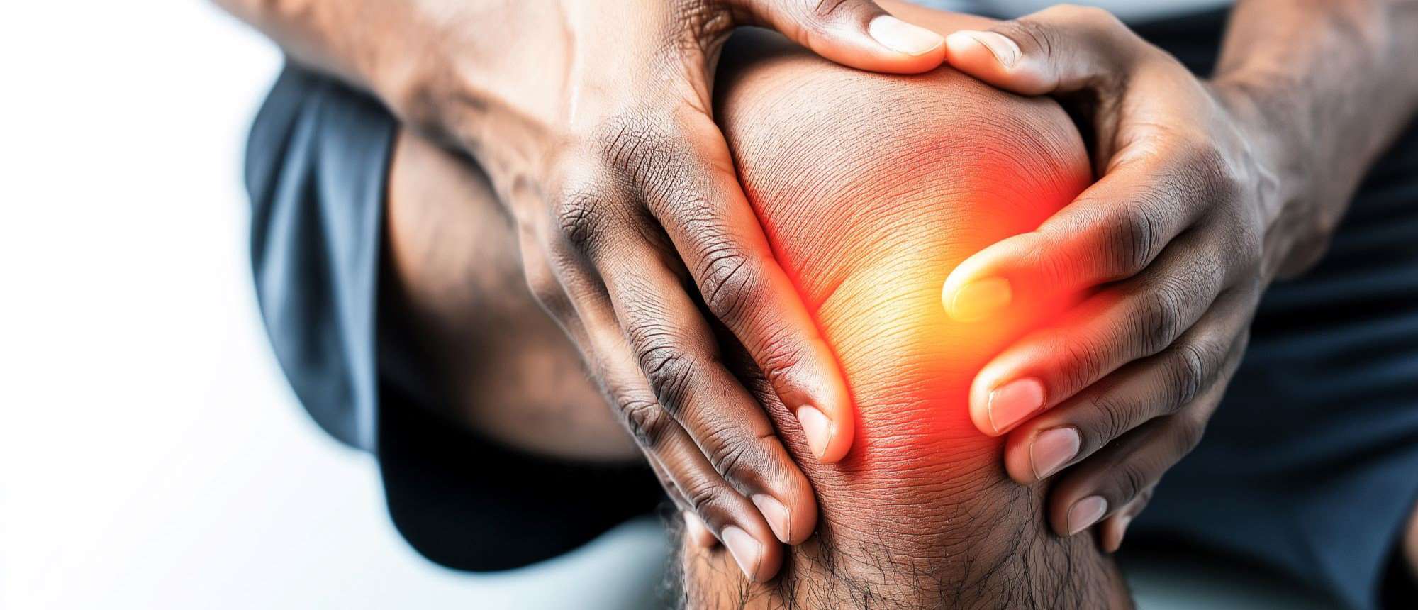 Man holding knee in pain