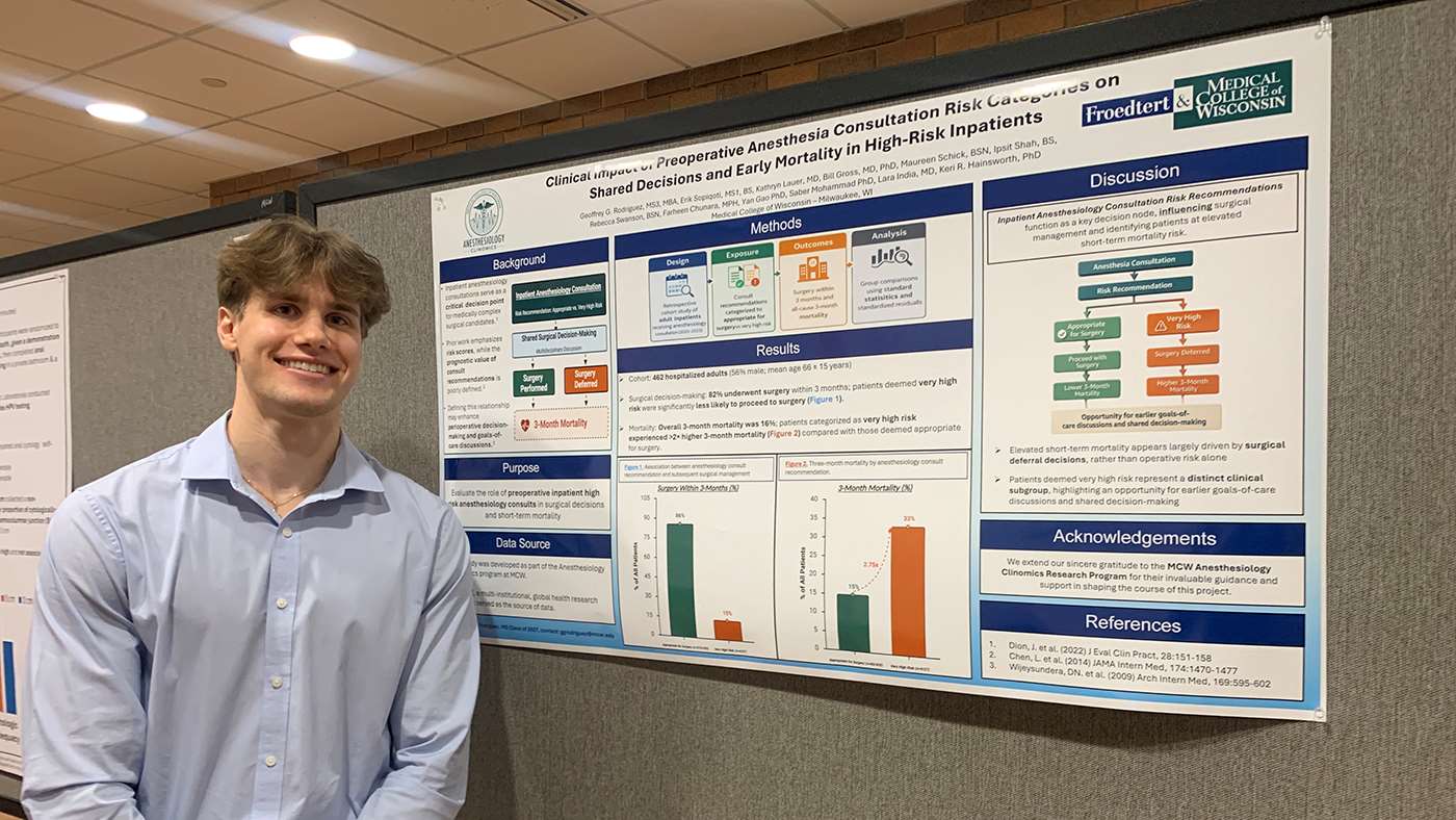 First-year medical student Erik Sopiqoti says Research Day provides attendees the opportunity to explore cutting-edge projects that may have an impact on future therapies and treatment plans.